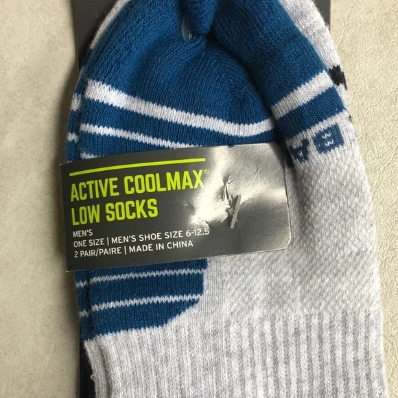 Eddie Bauer Men’s Active CoolMax Low Socks 2 Pairs Grey Socks Size 6-12.5 - Picture 3 of 7